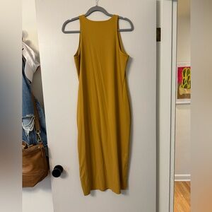 Smooth Edit Sleeveless Body-Con Midi Dress by Open Edit in Tan Wood